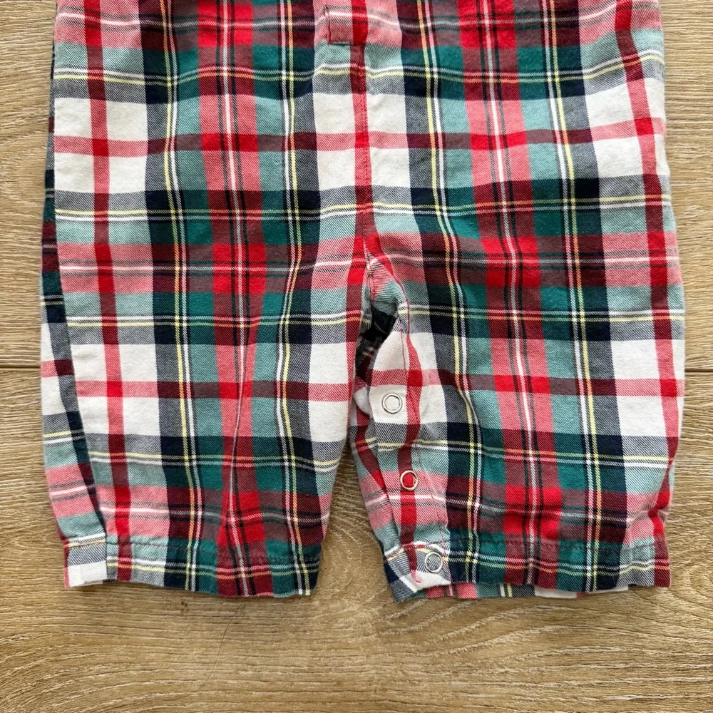 Ralph Lauren‎ boys' multicolor plaid button-down coverall Outfit 3-6M Preppy